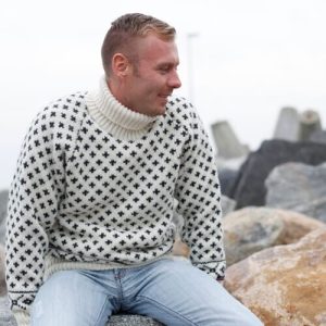 NORWOOL Äkta Norsk ulltröja - Vit Isländsk