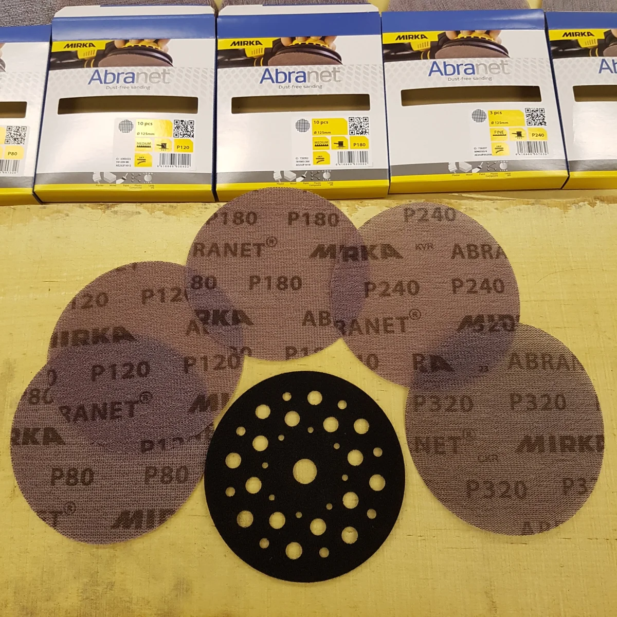 Abranet startkit 125mm Pad Saver och 5 st slipnät 80, 120, 180, 240 och 320 - Bild 2