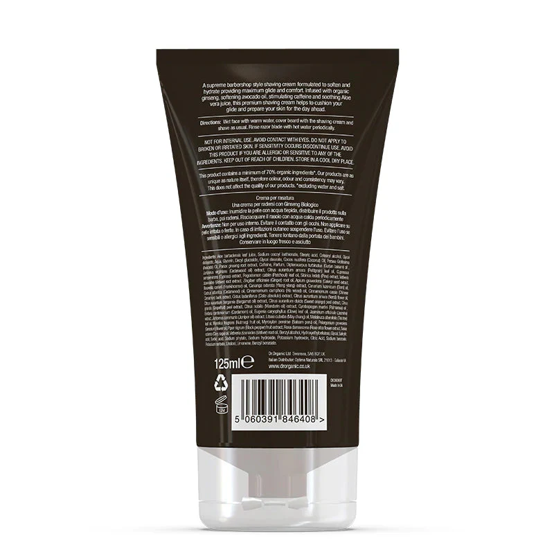 Dr. Organic Mens - Shaving Cream - Rakkräm - Ginseng - 125ml - Bild 5