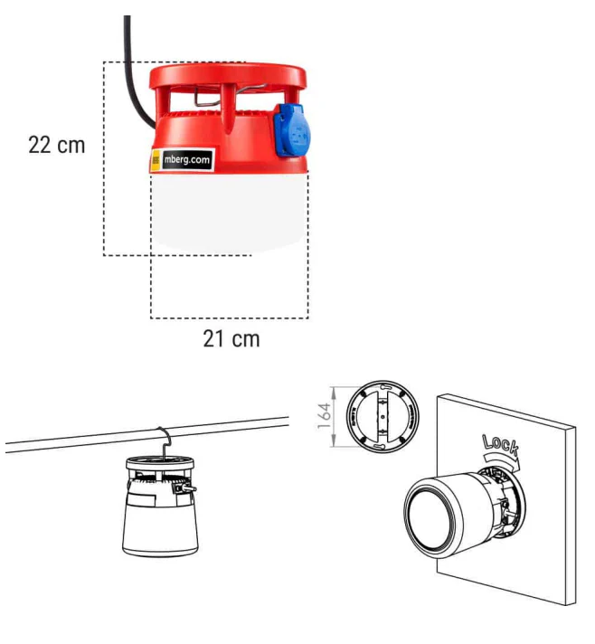 Mberg bygglampa 230V orange 2400lm - Bild 3