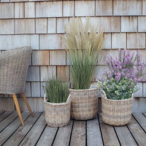 Rattan växtkorg i natur, 3 st